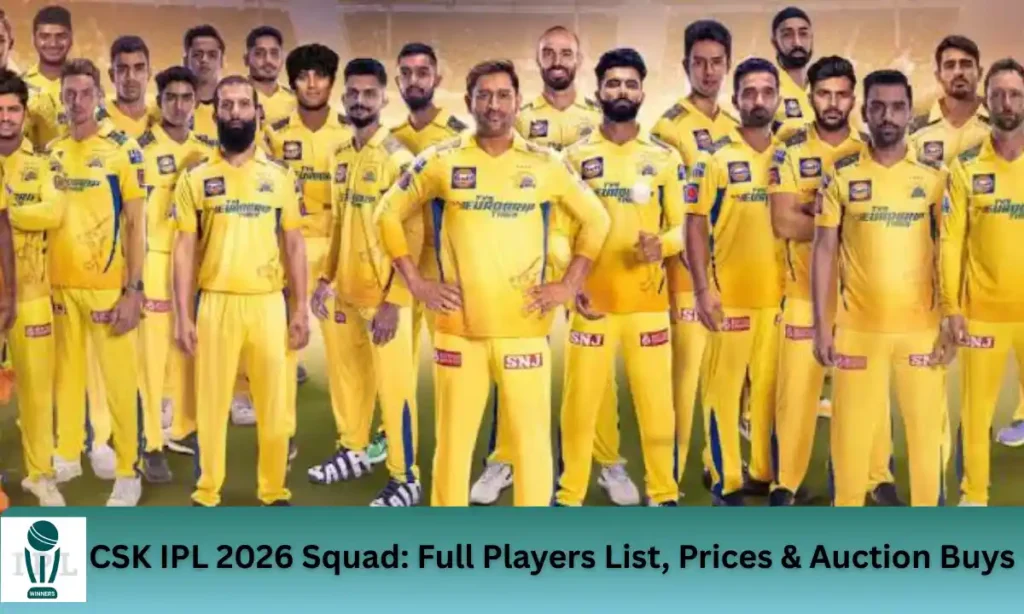 Chennai Super Kings IPL 2026 Squad